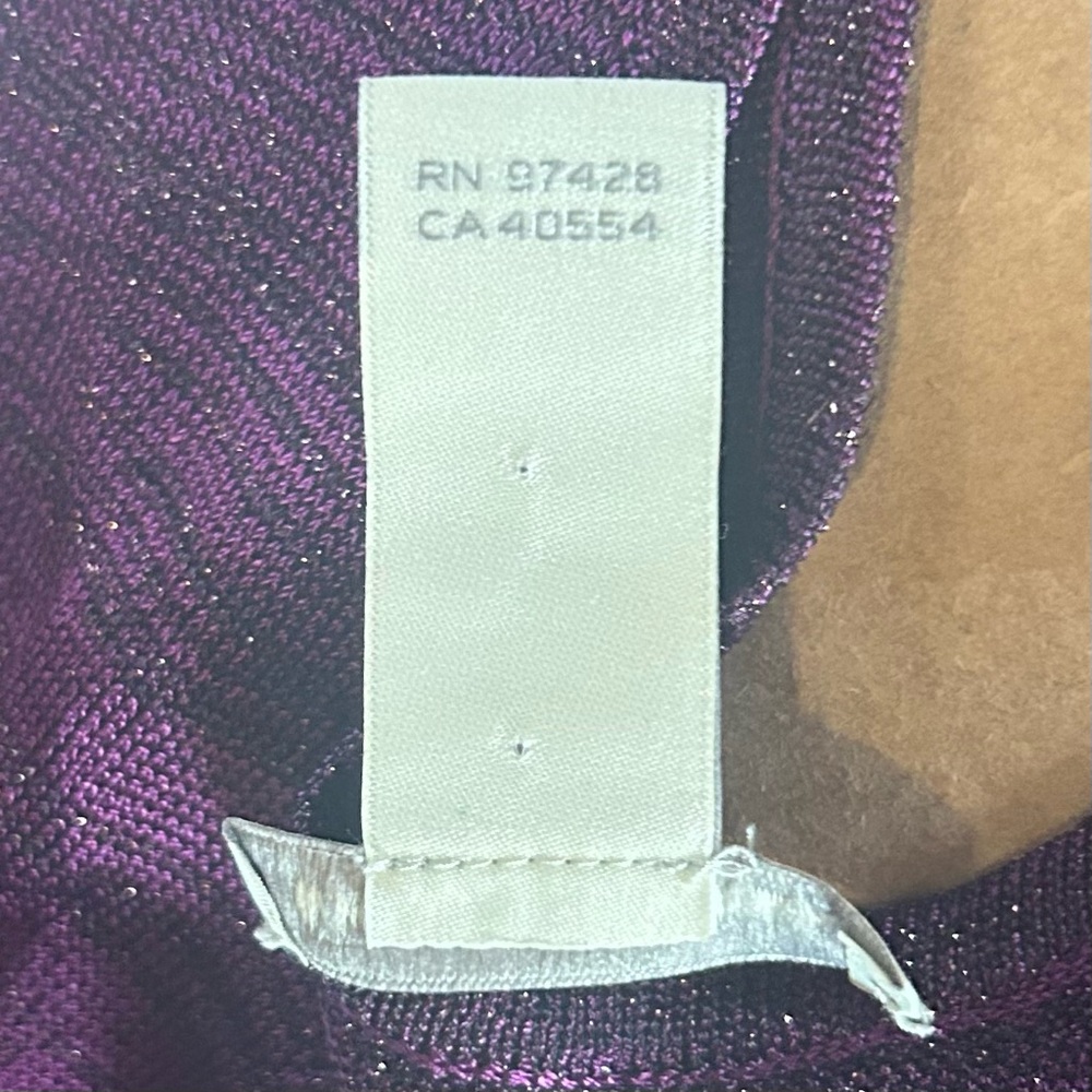 White & Warren Metallic Colorblock Tunic Tank Top Purple Bronze Black Knit Sz M - Picture 5 of 6